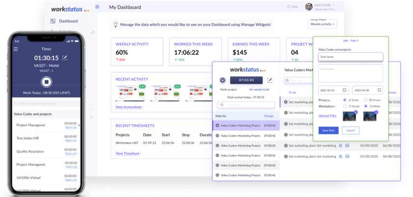 Workstatus features